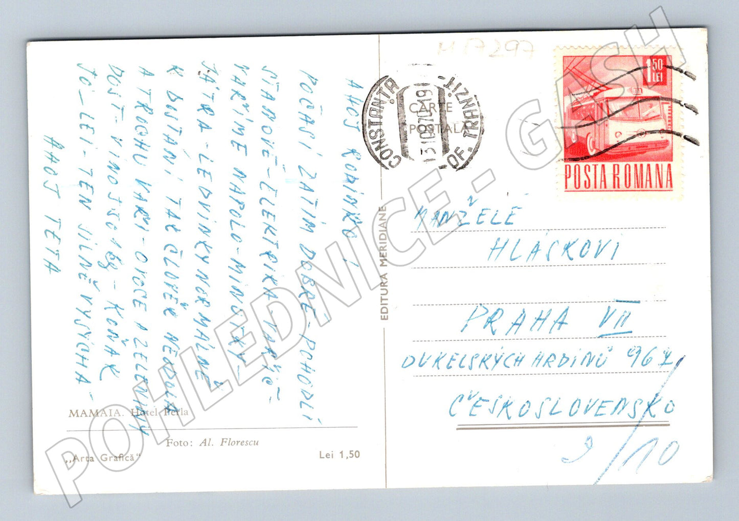 Pohlednice Mamaia hotel Perla 1979 (M17297)