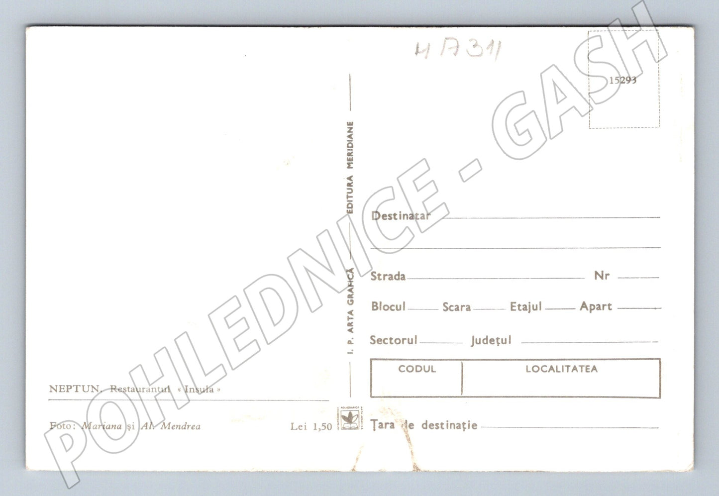 Pohlednice Neptun restaurace Insula (M17311)