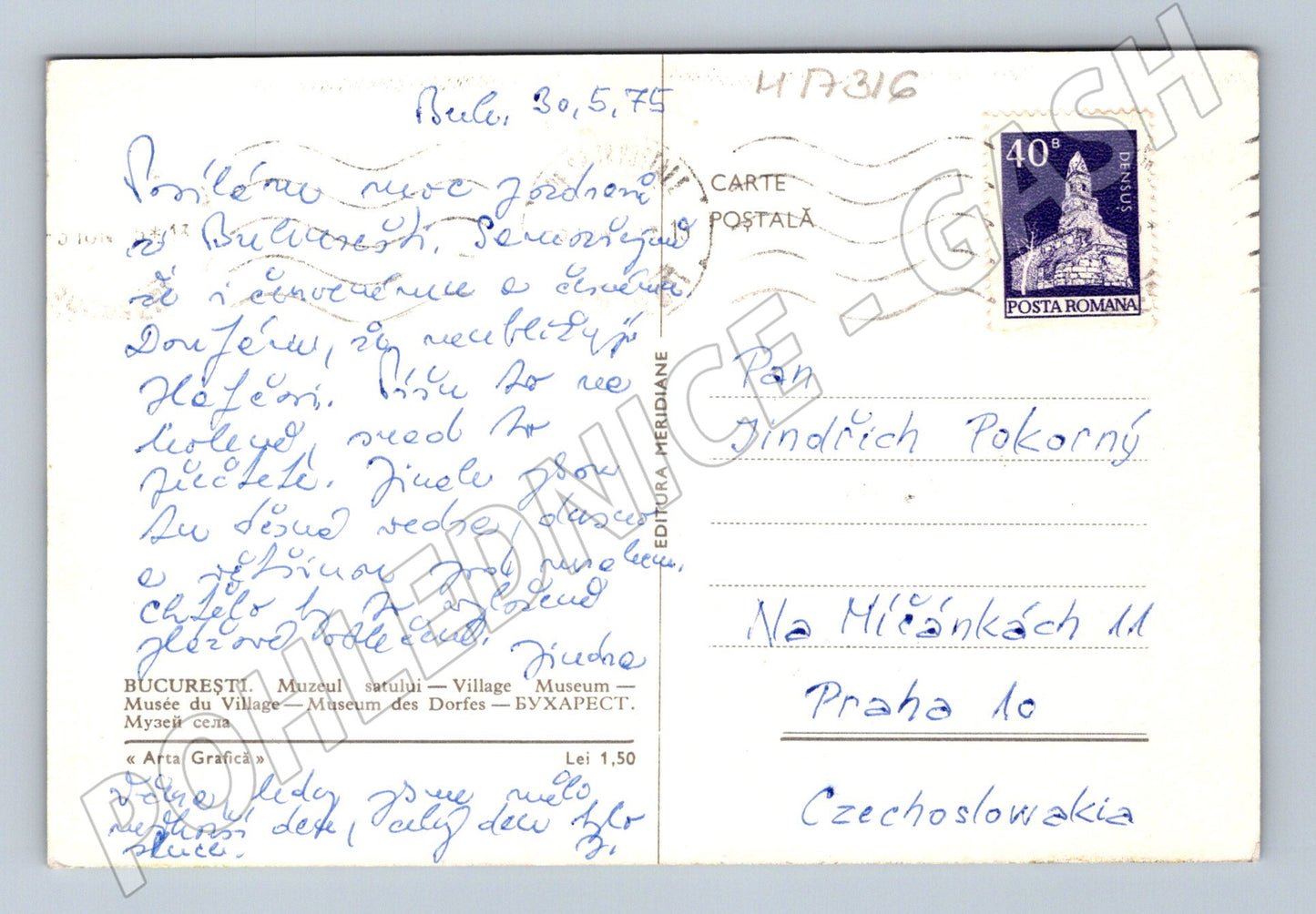 Pohlednice Bukurešť Muzeum vesnice 1975 (M17316)