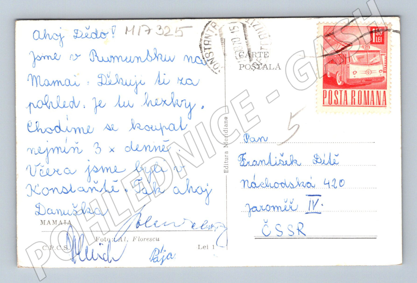 Pohlednice Mamaia hotel Parc čb (M17325)