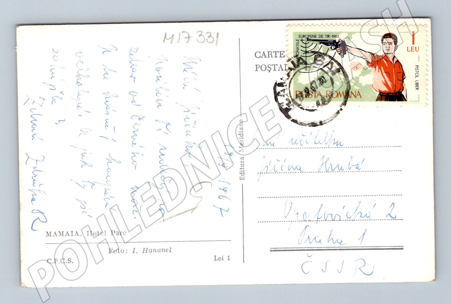 Pohlednice Mamaia hotel Parc 60 léta (M17331)