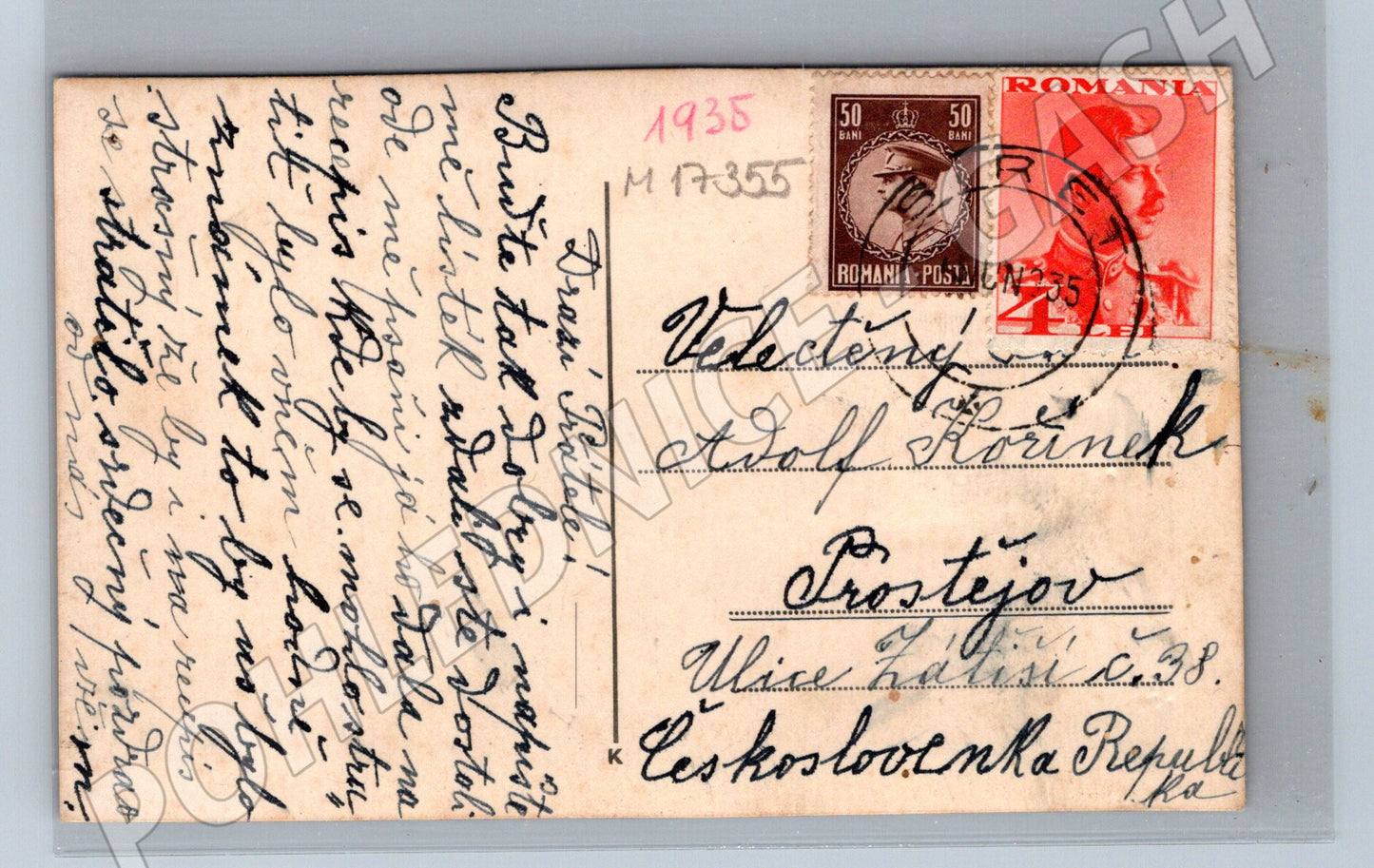 Pohlednice Rumunsko pomník 1935 (M17355)