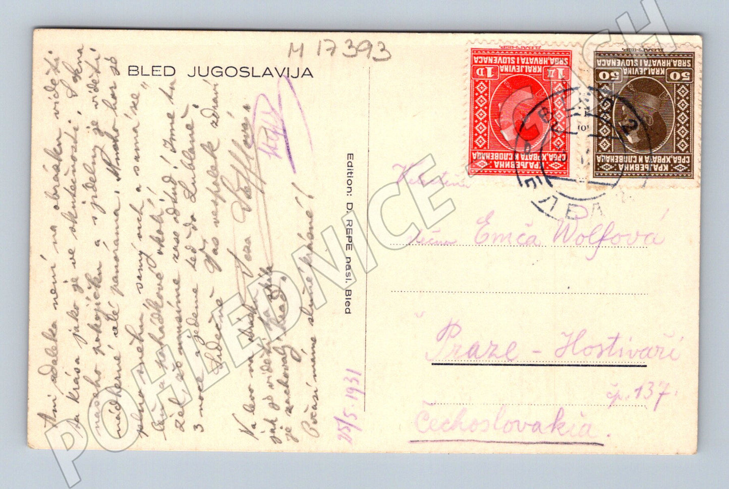 Pohlednice Bled jezero Alpy stará (M17393)