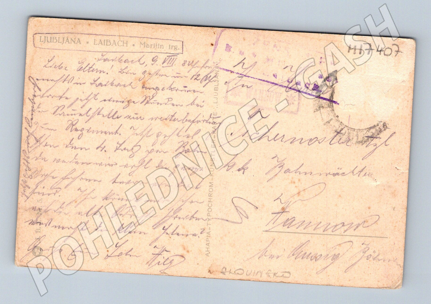 Pohlednice Ljubljana Laibach náměstí kolorovaná (M17407)