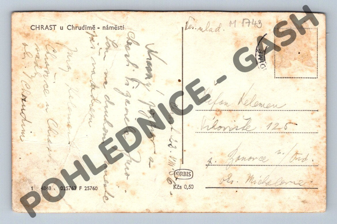 Pohlednice Chrast u Chrudimi náměstí (M1743)