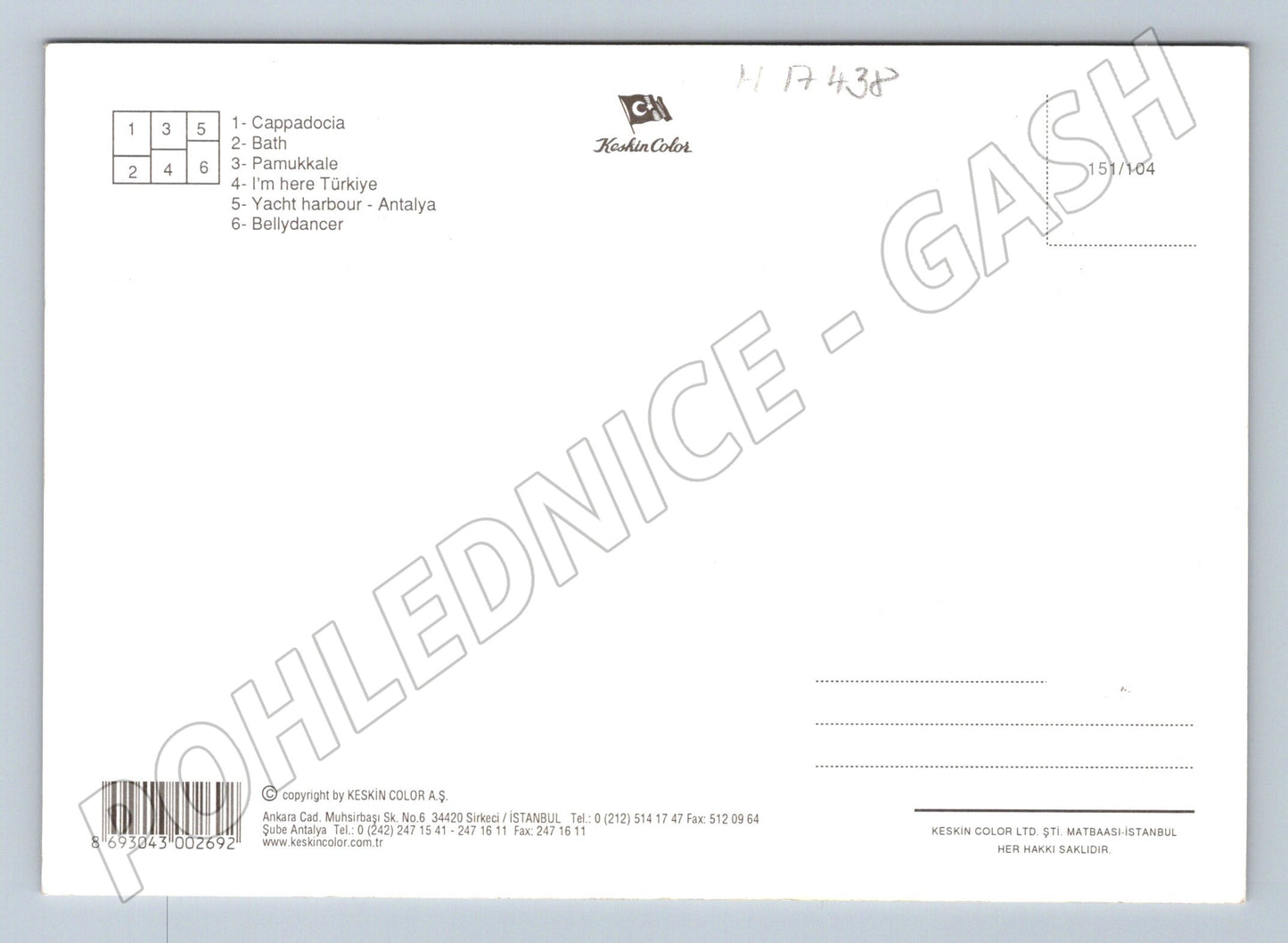 Pohlednice Turecko Pamukkale Antalya tanečnice (M17438)