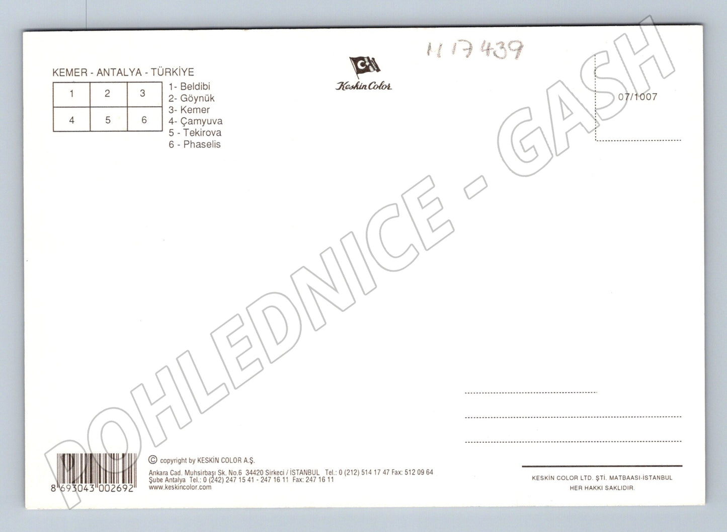 Pohlednice Kemer Antalya Turecko moře pláže (M17439)