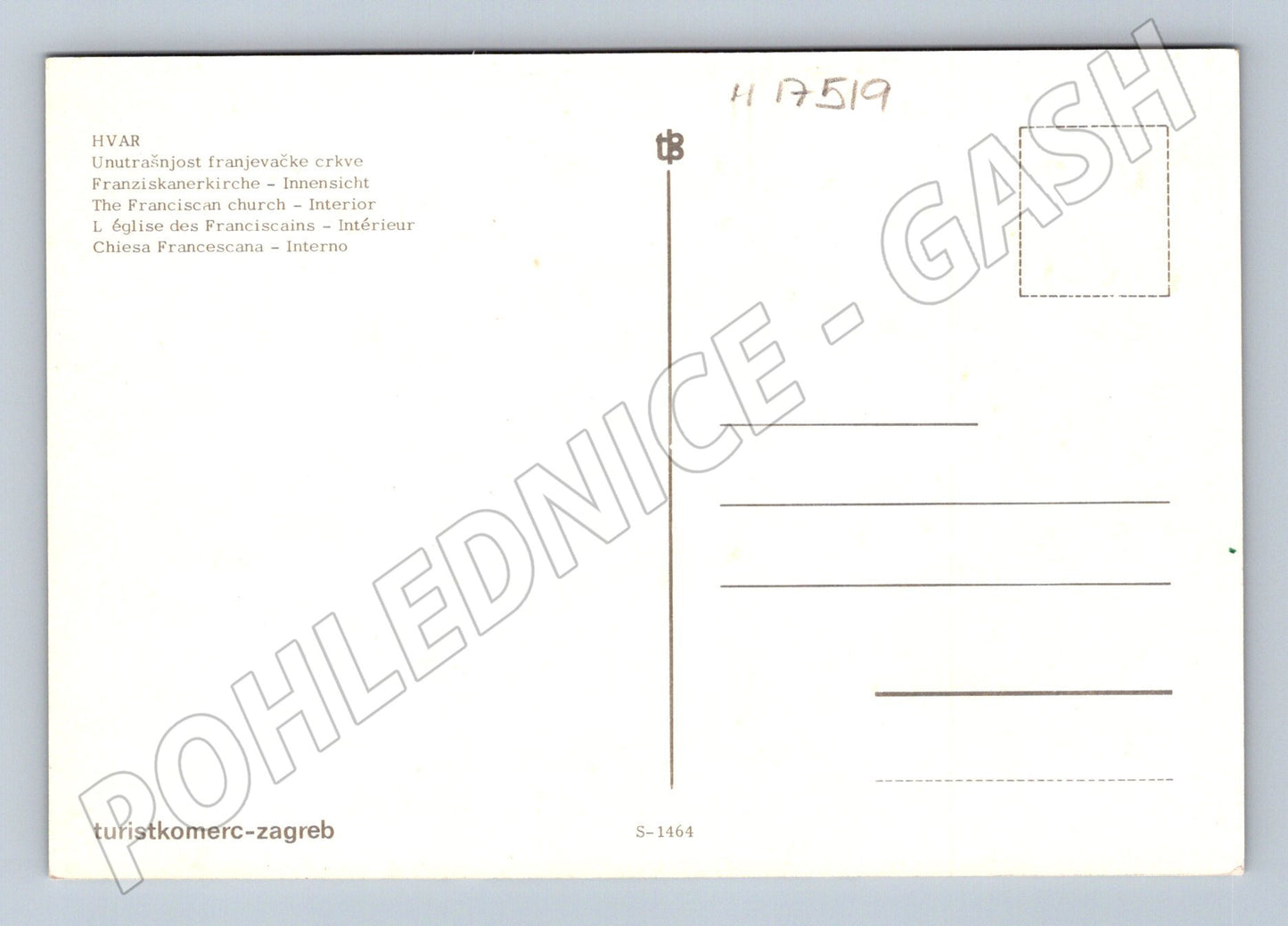 Pohlednice Hvar interiér františkánského kostela (M17519)