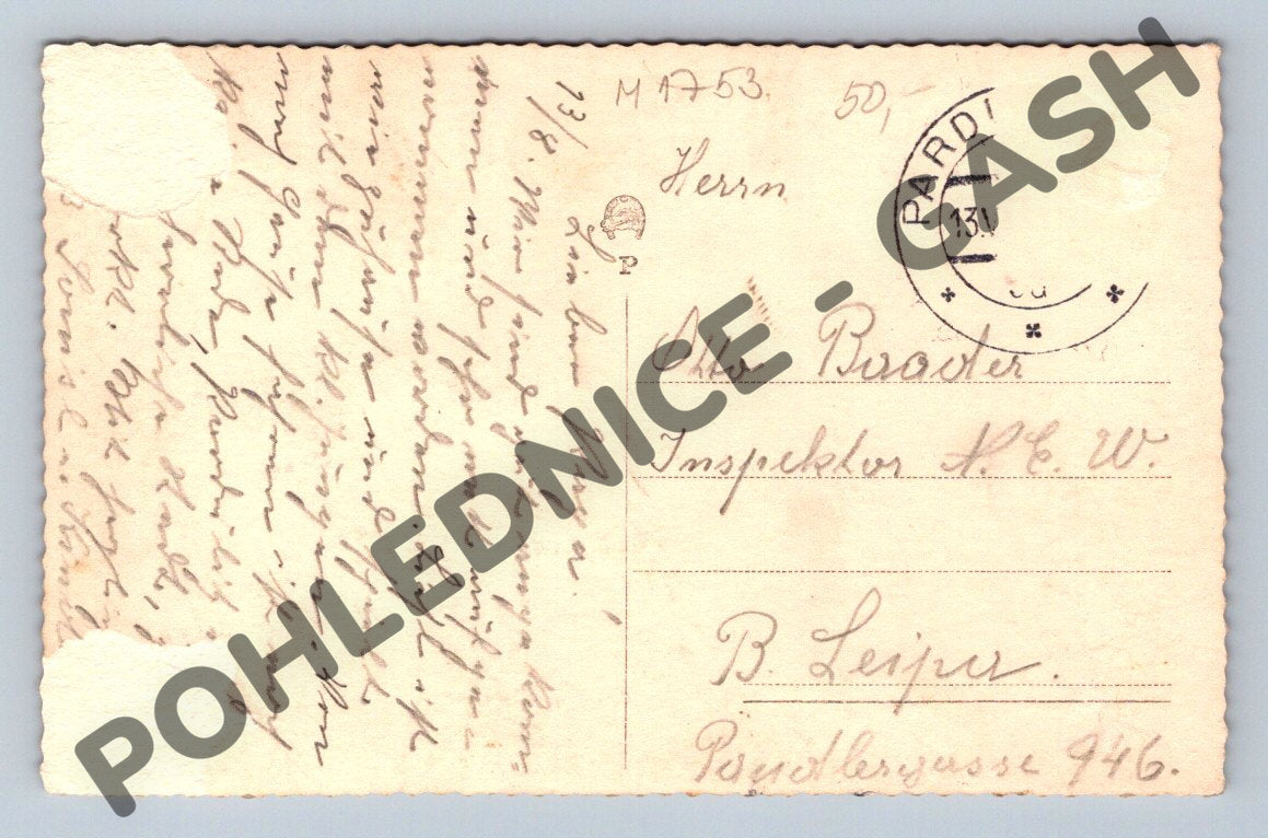 Pohlednice Pardubice zaslaná raz (M1753)