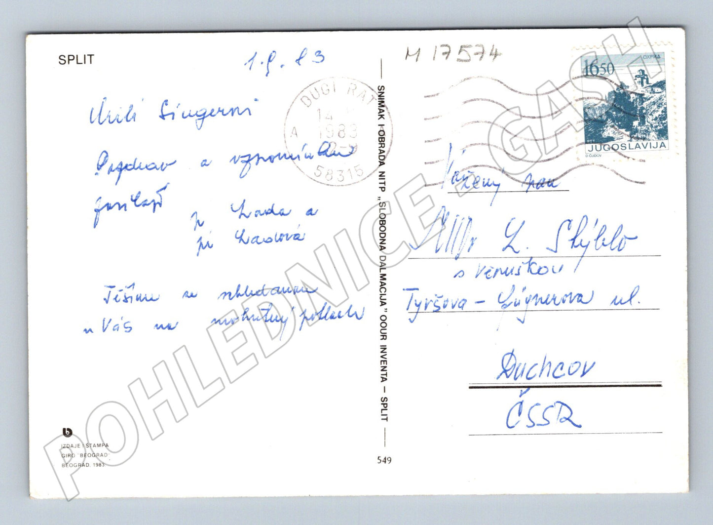 Pohlednice Split 1983 Diokleciánův palác více záběrů (M17574)