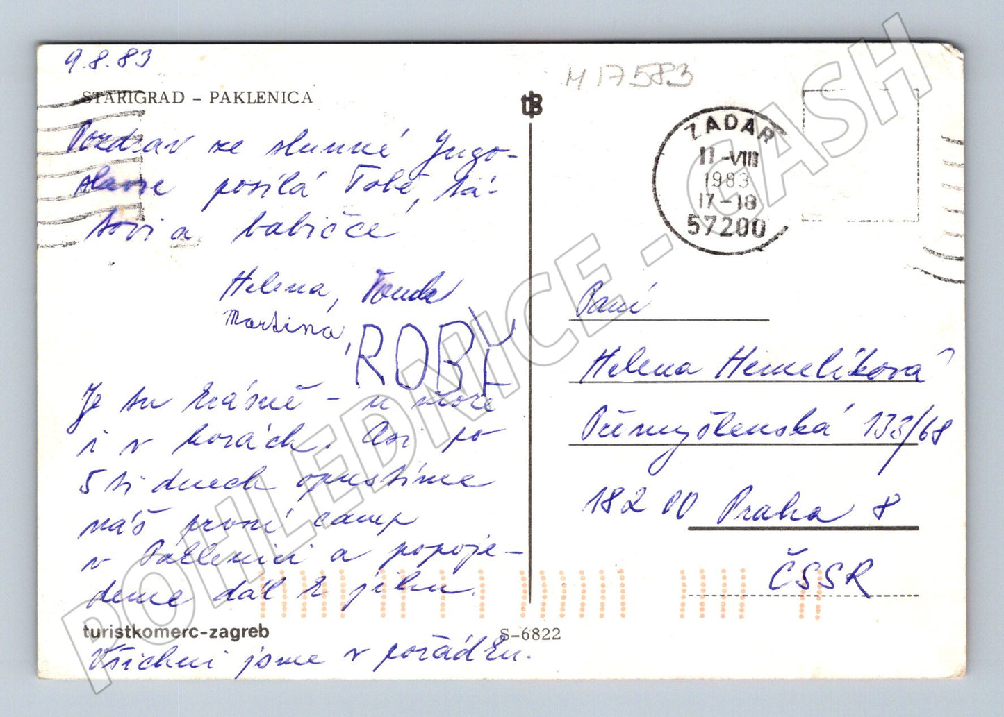 Pohlednice Starigrad Paklenica 1983 lodě zaslaná (M17583)