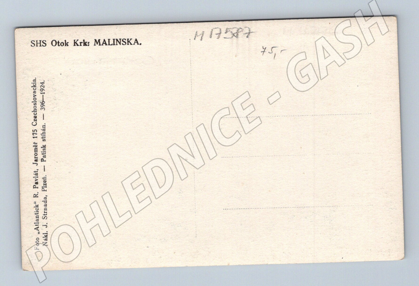 Pohlednice Malinska Otok Krk SHS cca 1924 (M17587)