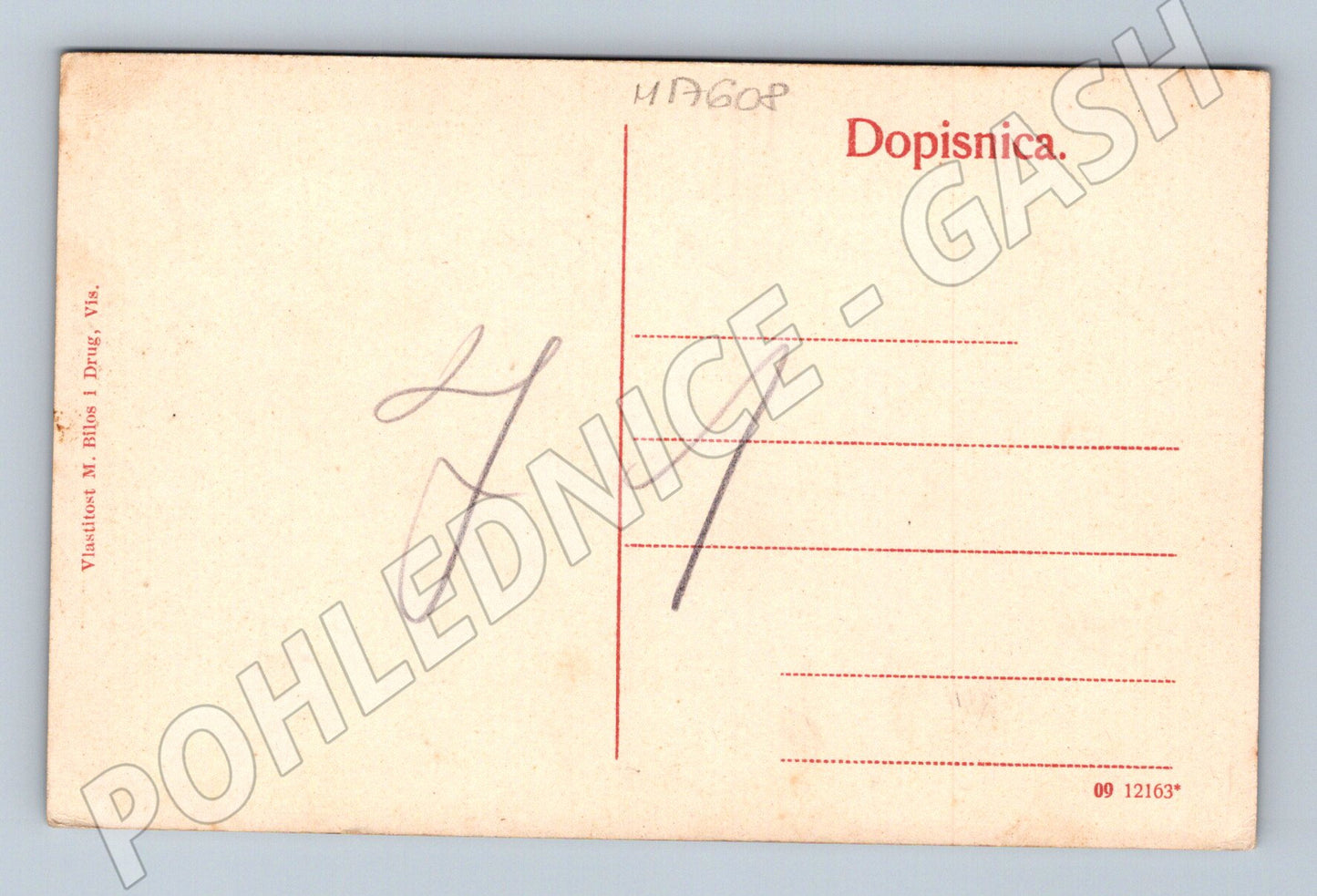 Pohlednice Vis-Lissa ruiny Gradina stará (M17608)