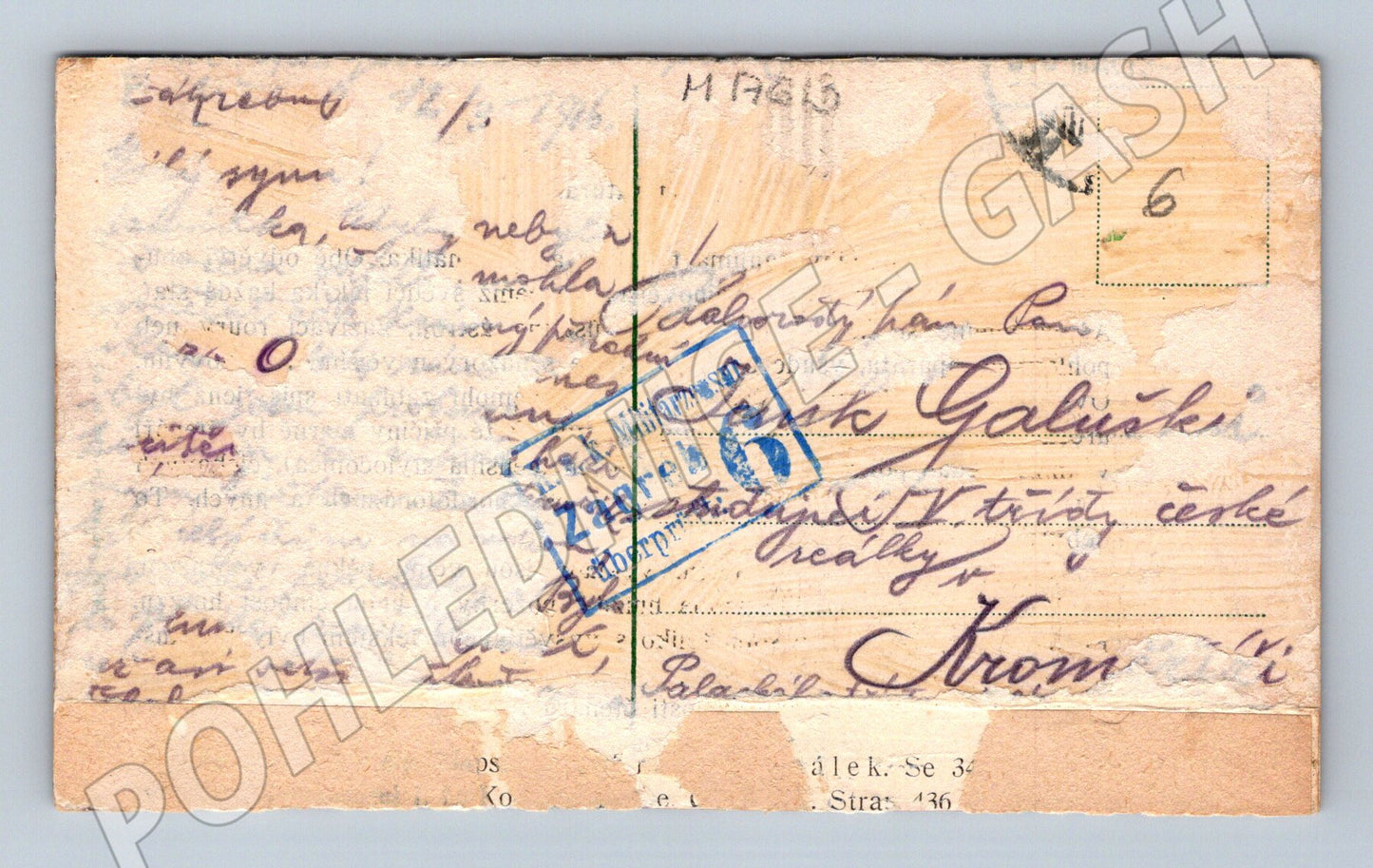 Pohlednice Záhřeb lanovka Uspinjača 1916 kolorovaná (M17613)