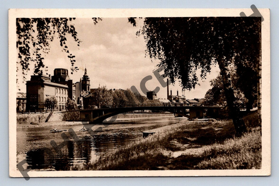 Pohlednice Hradec Králové most přes Labe 1951 (M1776)