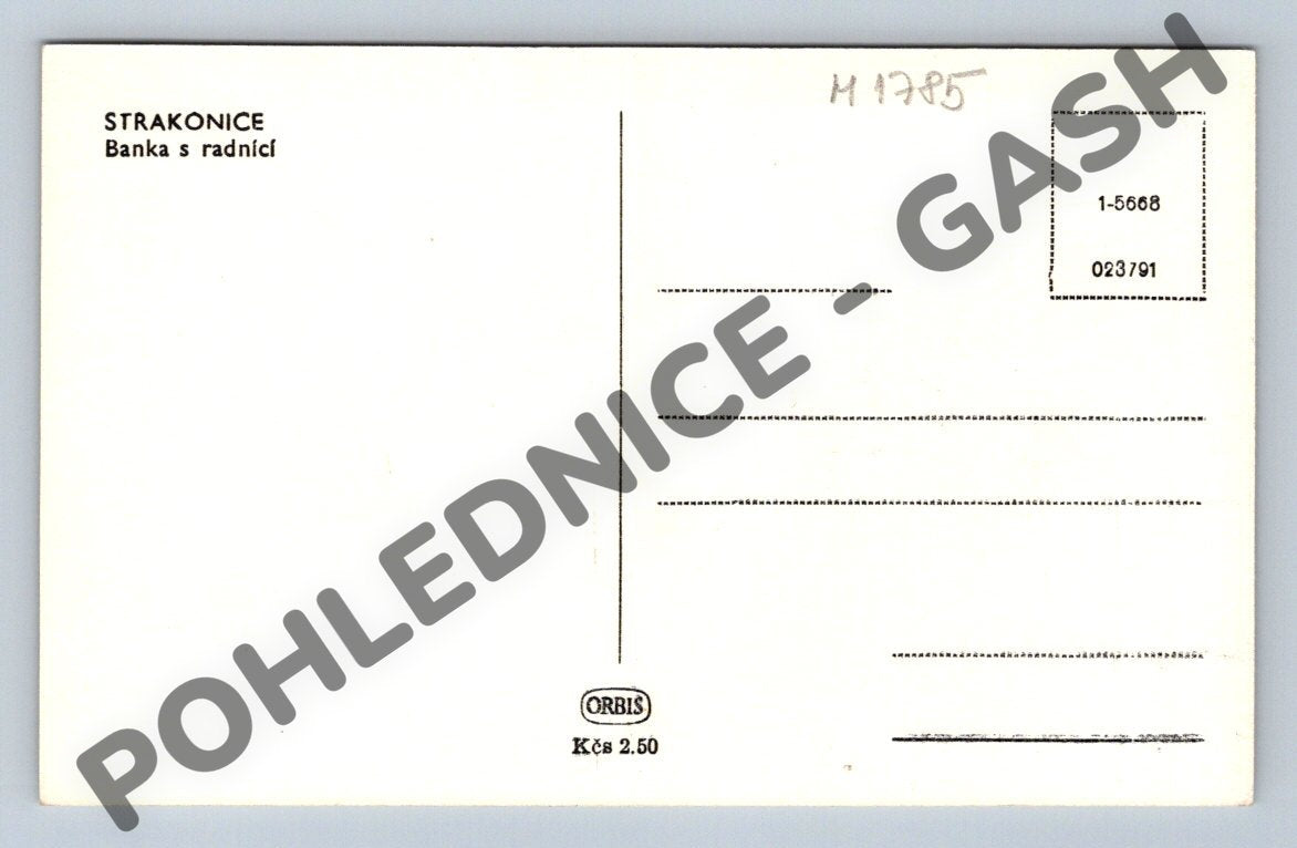 Pohlednice Strakonice banka radnice Orbis (M1785)