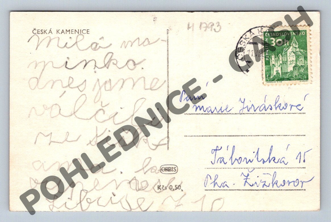 Pohlednice Česká Kamenice raz 1943 (M1793)