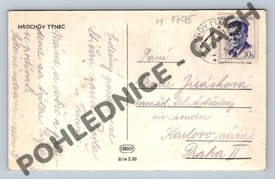 Pohlednice Hrochův Týnec raz 1951 (M1795)