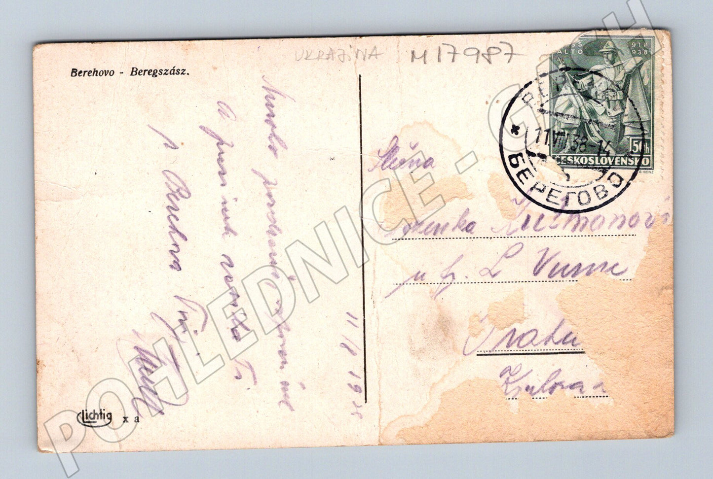 Pohlednice Berehovo 1938 více záběrů Zakarpatí (M17987)