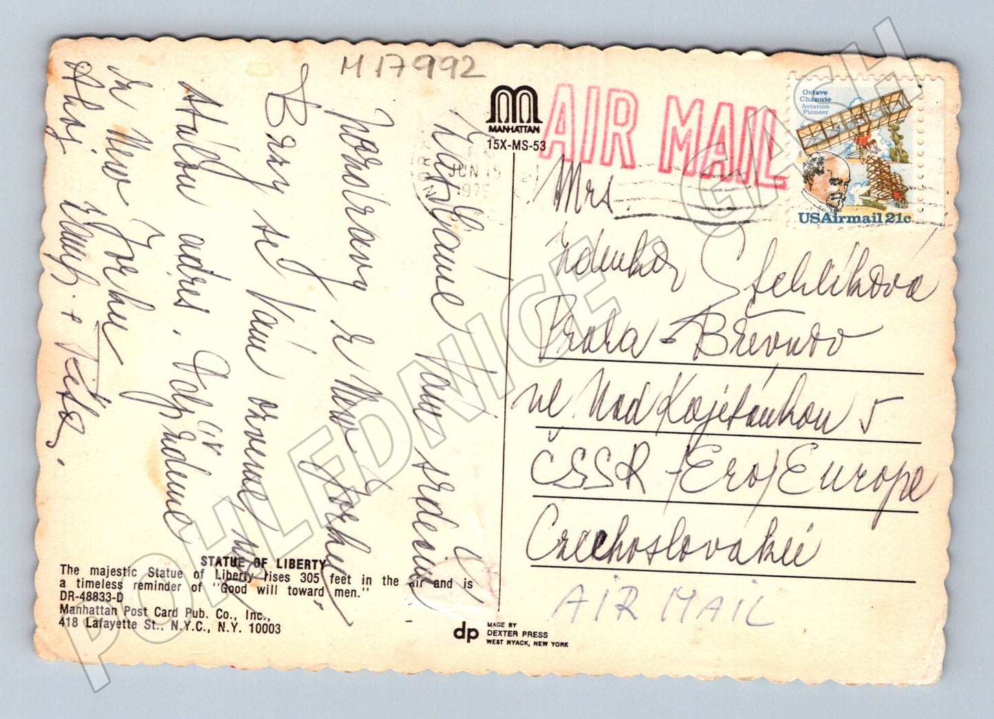 Pohlednice Socha svobody New York USA (M17992)