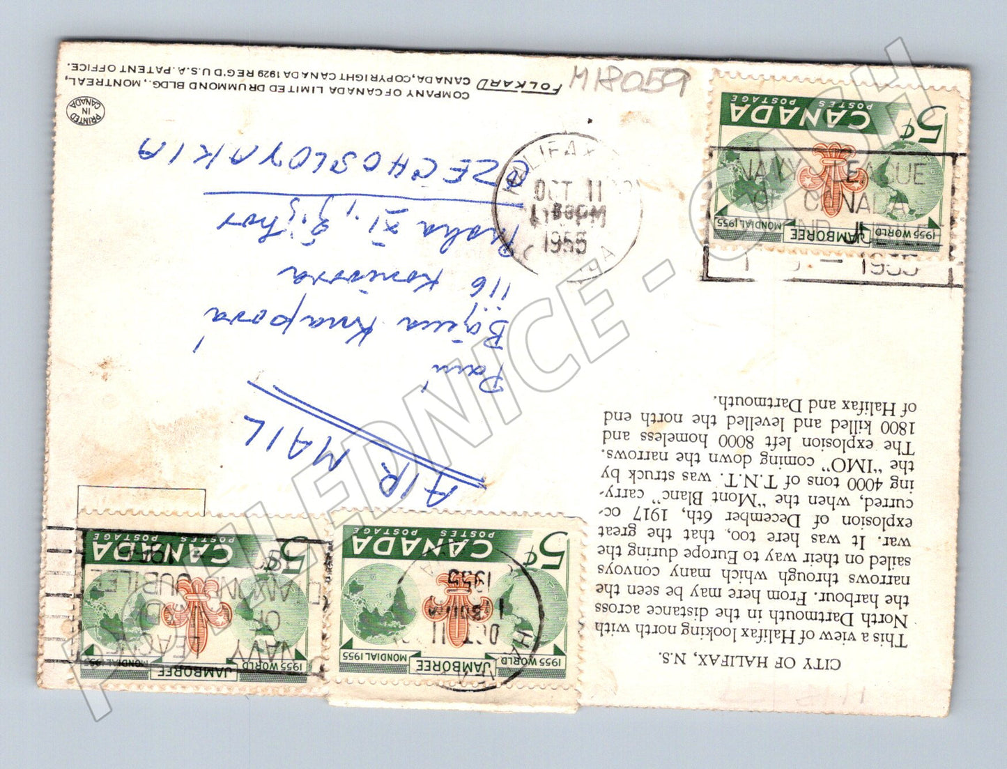 Pohlednice Halifax Kanada 1955 (M18059)