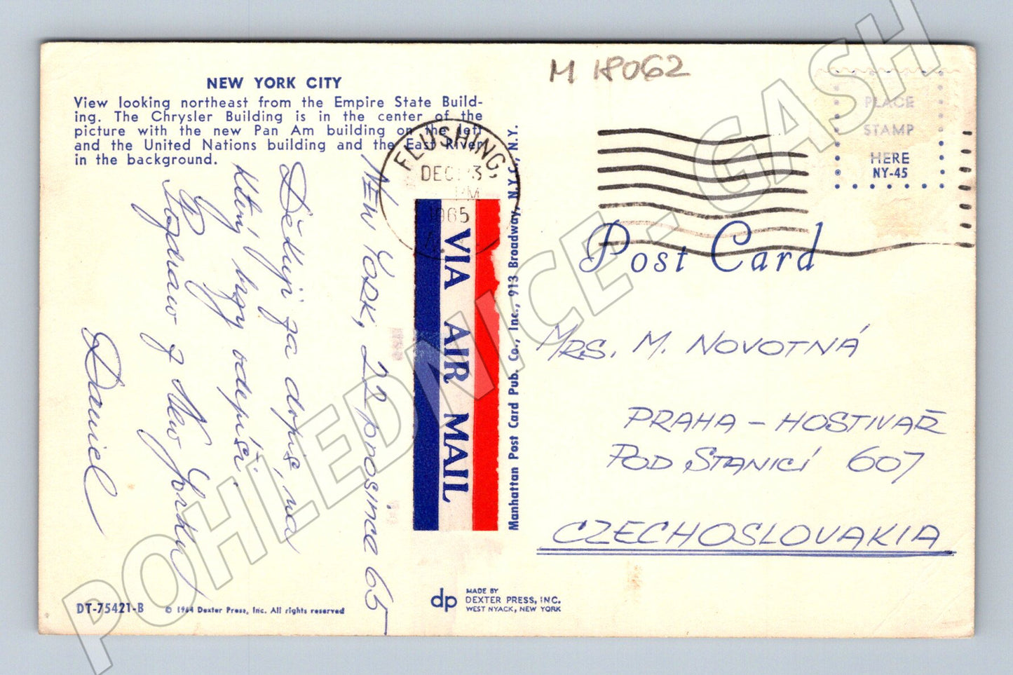 Pohlednice New York Manhattan 1965 (M18062)