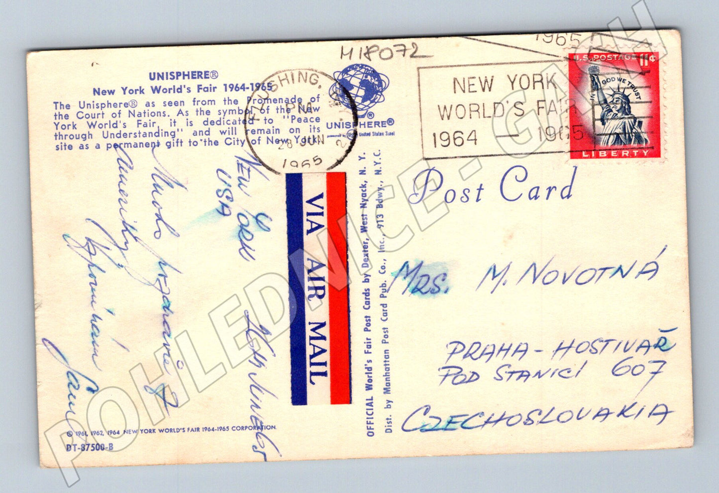 Pohlednice Unisphere New York 1964 1965 (M18072)