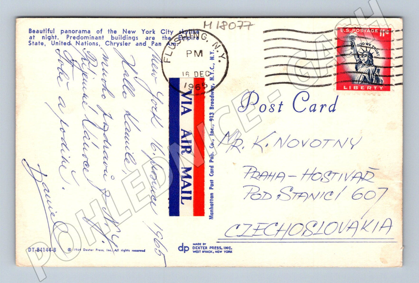 Pohlednice New York panorama 1965 (M18077)
