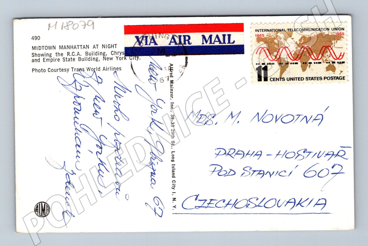 Pohlednice New York Manhattan noční panorama (M18079)