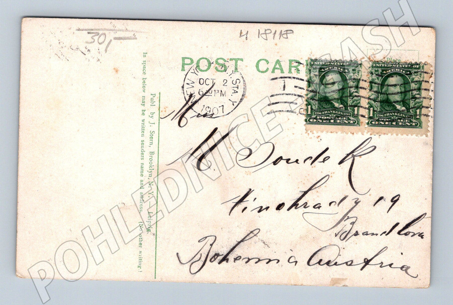 Pohlednice Hanover National Bank New York 1907 (M18118)