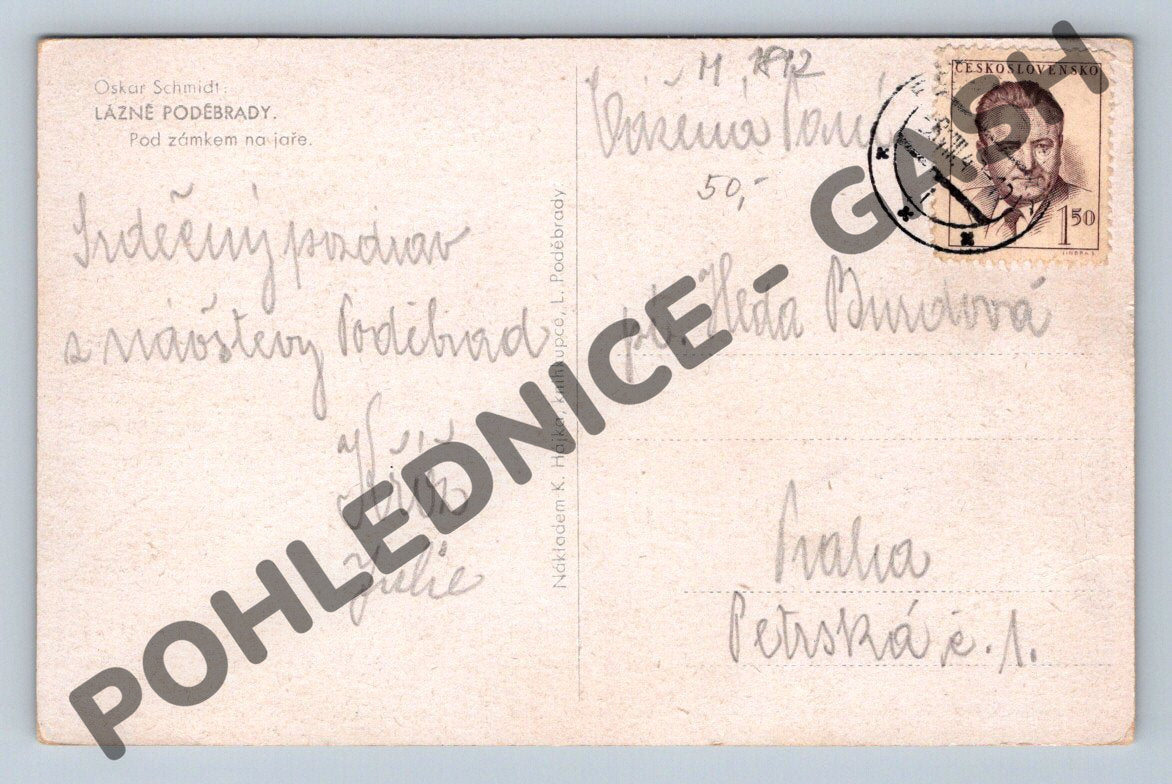 Pohlednice Poděbrady zámek malovaný PP (M1812)