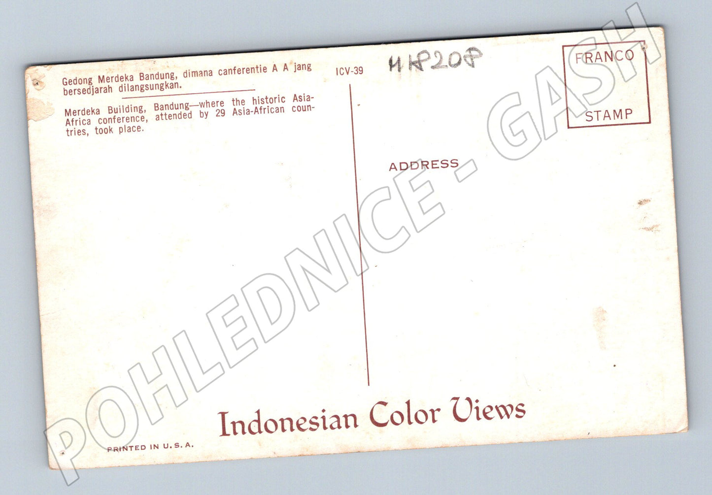 Pohlednice Bandung Merdeka Building Indonésie (M18208)