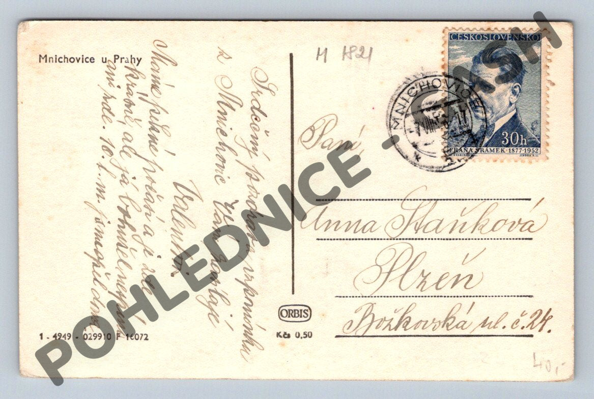 Pohlednice Mnichovice u Prahy (M1821)