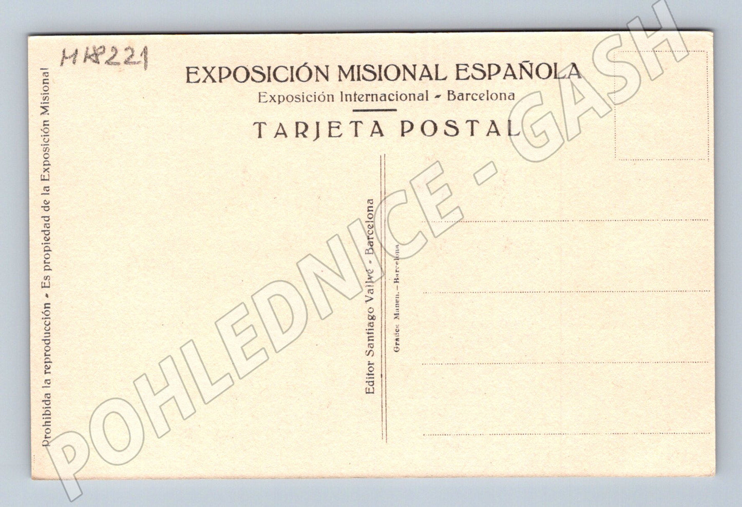 Pohlednice Exposición Misional Española Indie 1926 (M18221)