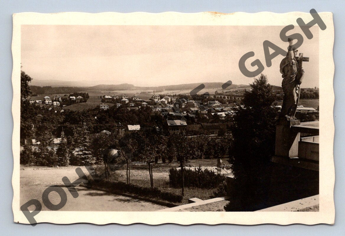 Pohlednice Příbram panorama ČB (M1824)