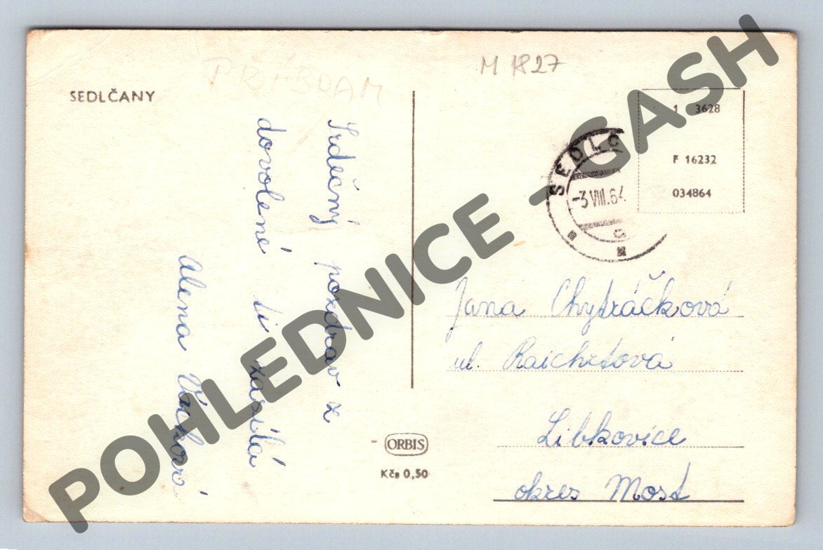 Pohlednice Sedlčany ČB PP 1964 (M1827)
