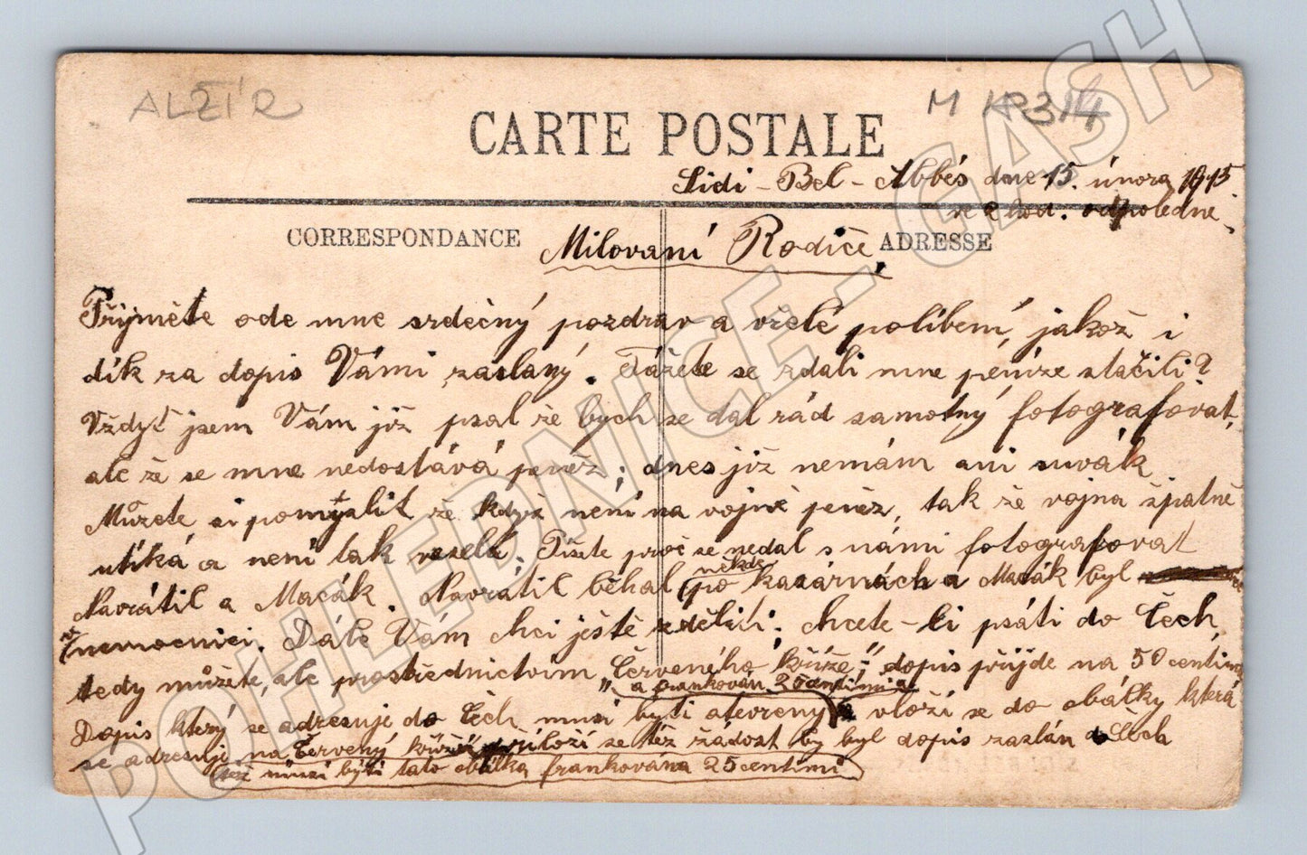 Pohlednice Sidi Bel Abbès Place République 1915 (M18314)