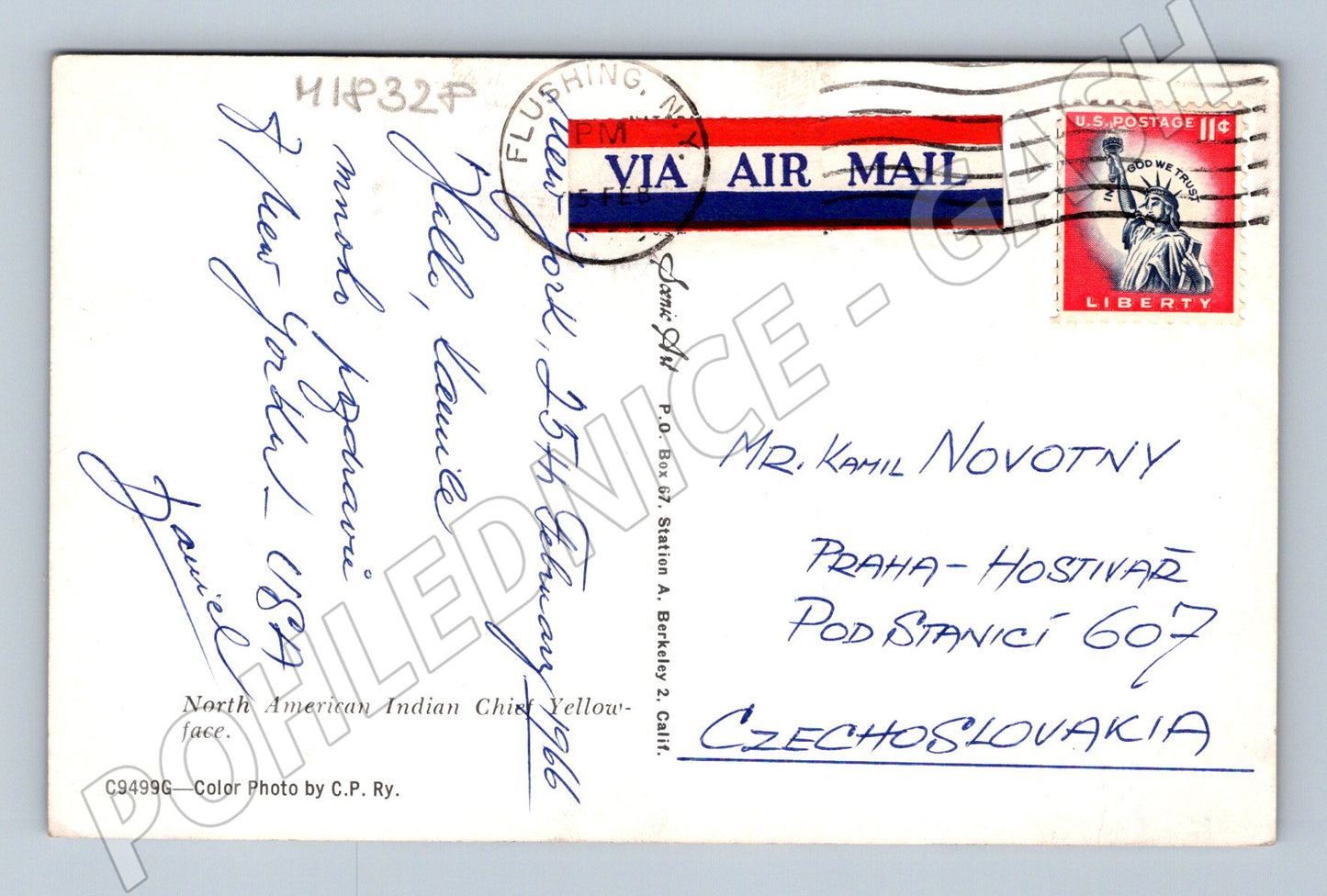 Pohlednice Indiánský náčelník Severní Amerika 1966 (M18328)