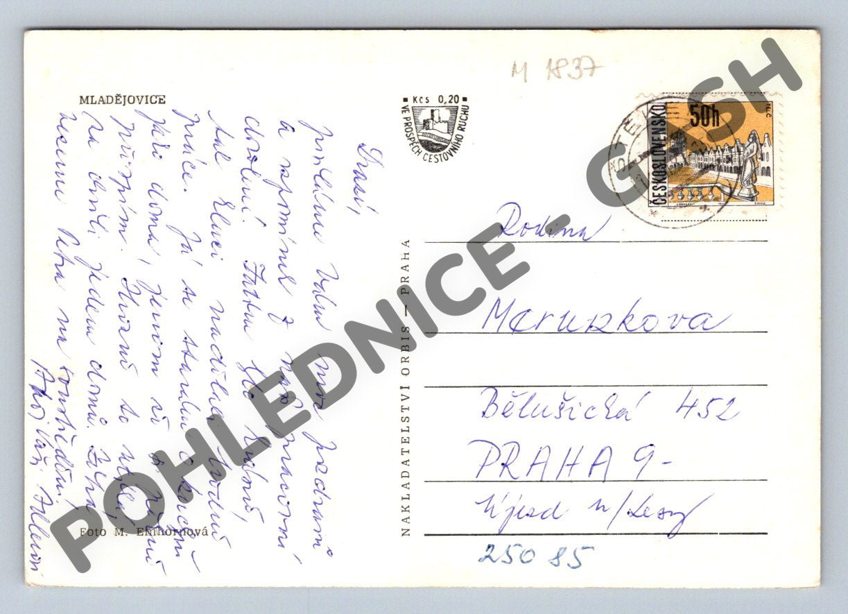 Pohlednice Mladějovice ČB Orbis PP (M1837)