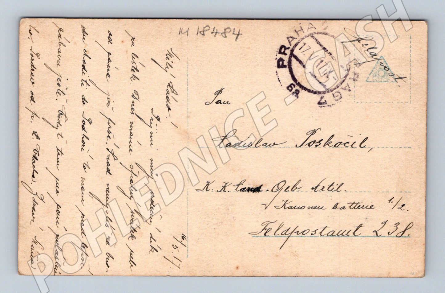 Pohlednice 1917 secesní styl polní pošta (M18484)