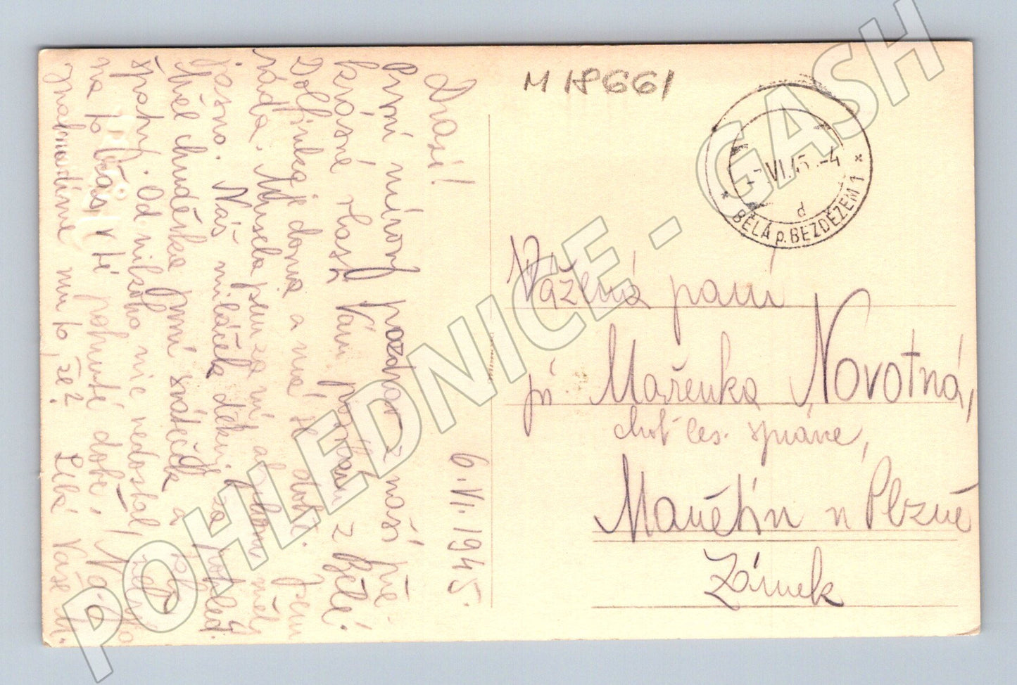 Pohlednice herečka černobílá ČSR 1945 (M18661)