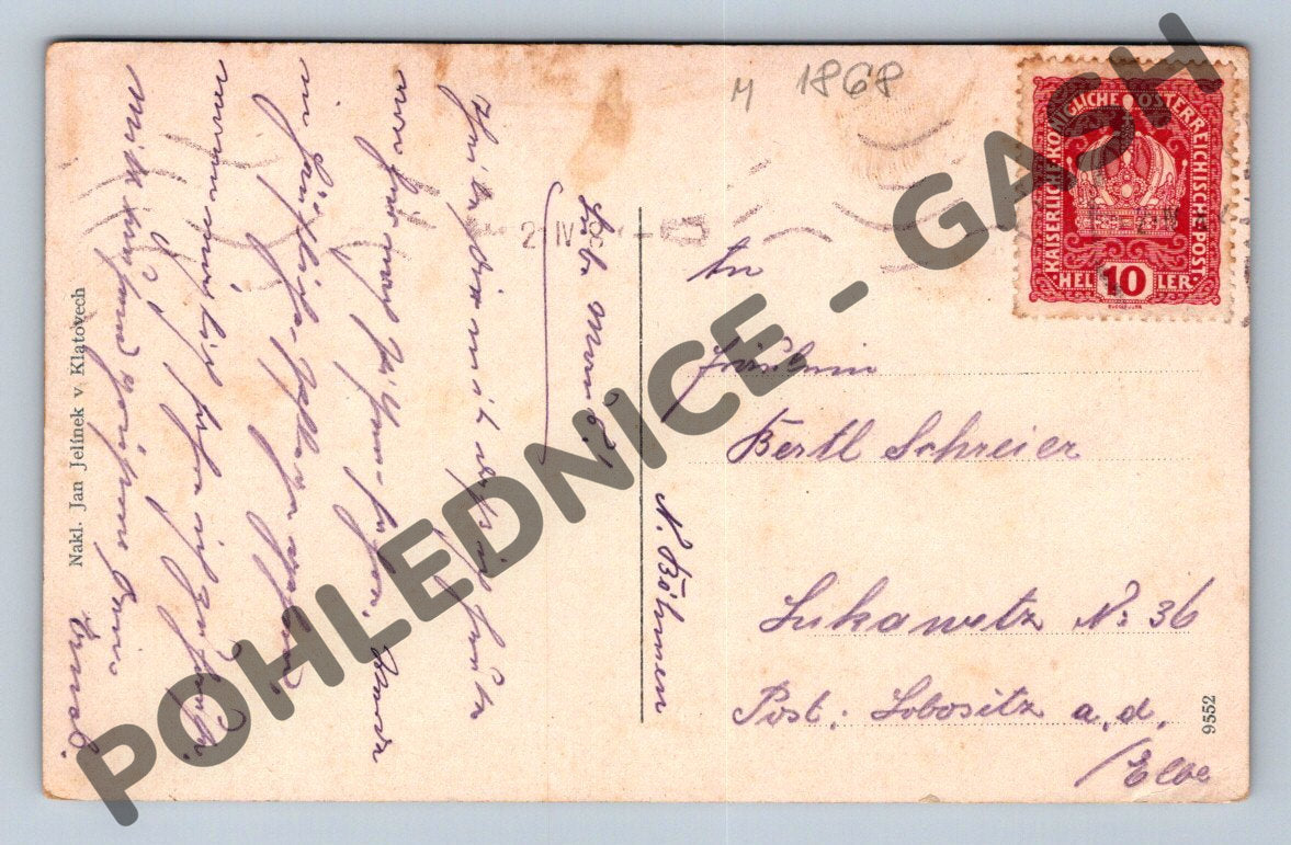 Pohlednice Klatovy Rakousko Uhersko (M1868)