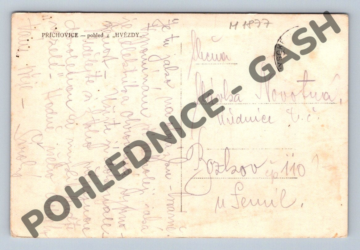 Pohlednice Příchovice pohled z Hvězdy 1937 (M1877)