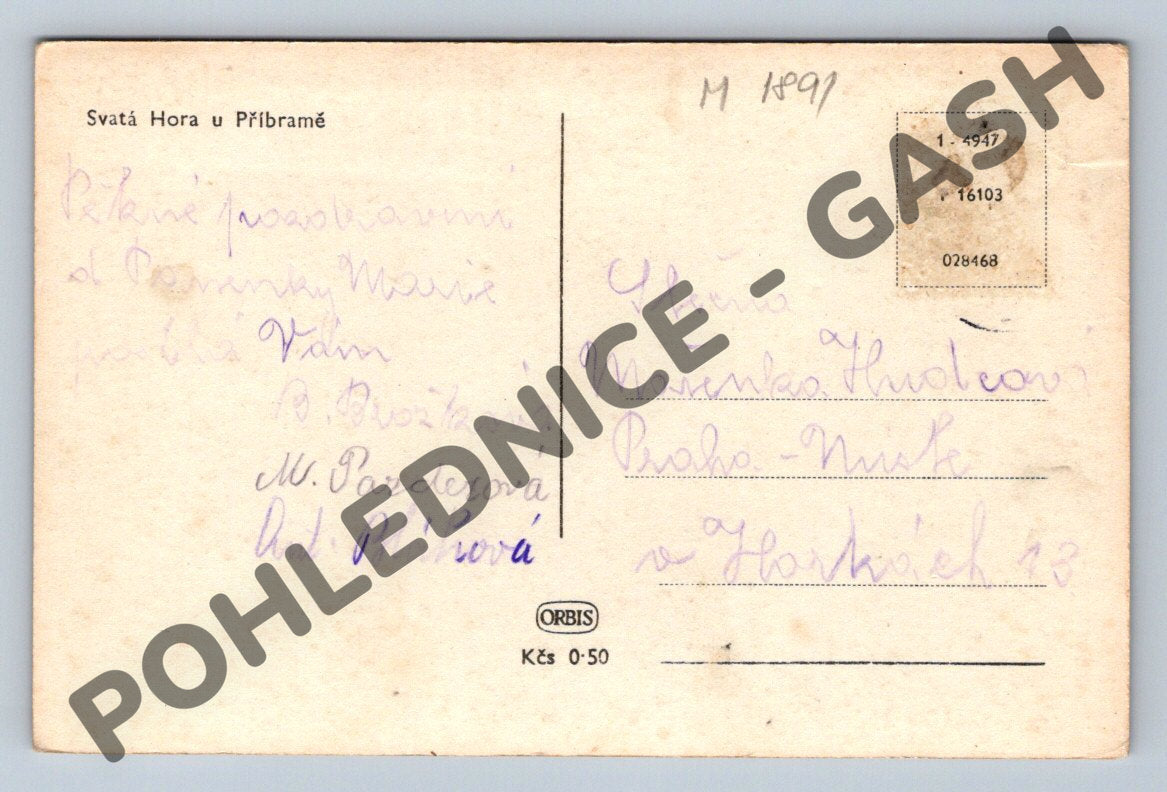 Pohlednice Příbram Svatá Hora (M1891)