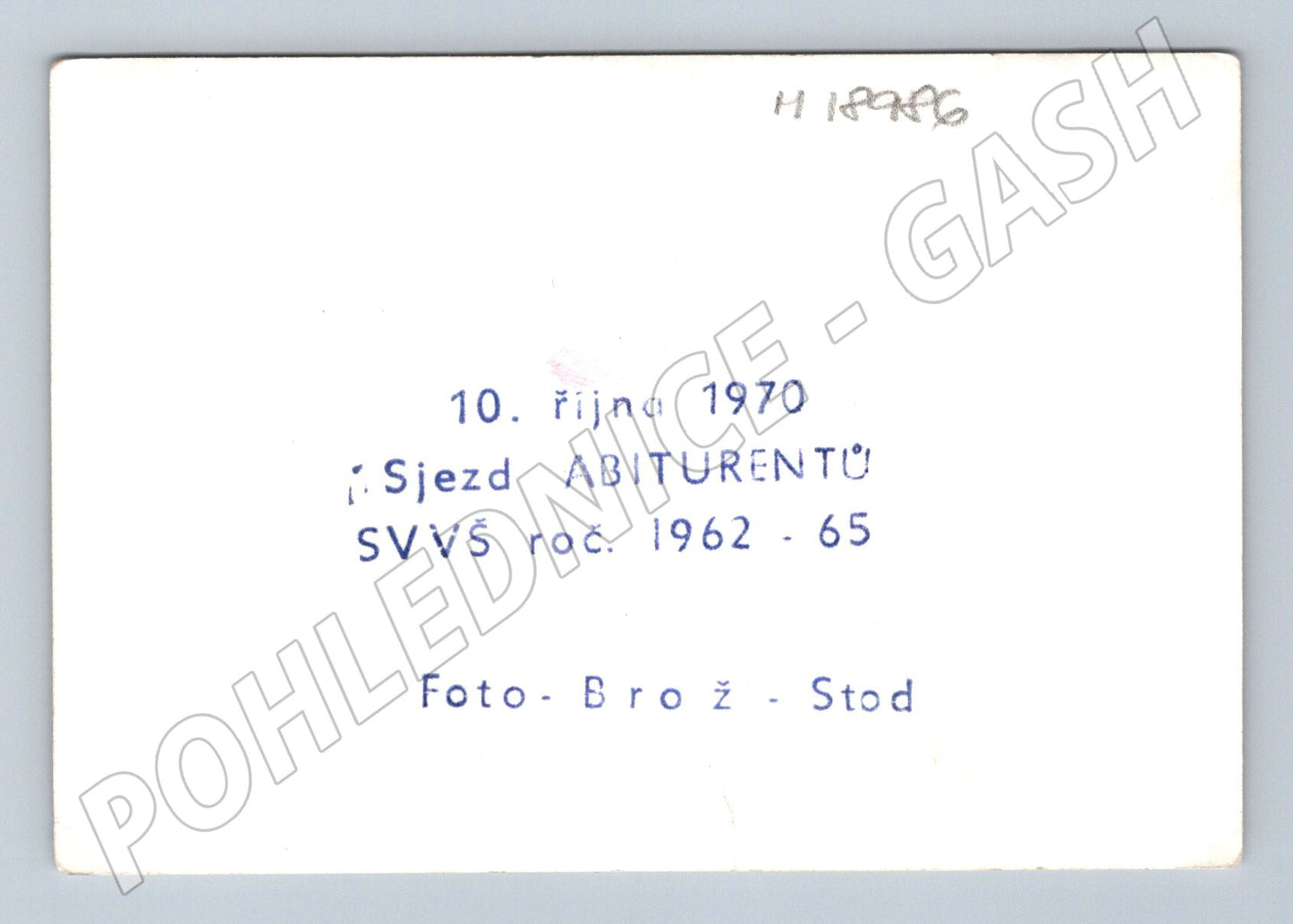 Pohlednice sjezd abiturientů SVVŠ Stod 1970 (M18986)