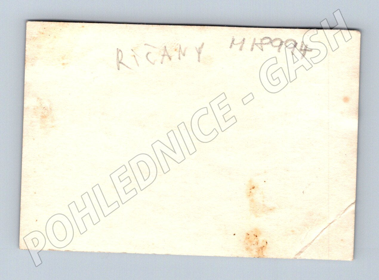 Pohlednice Říčany smuteční událost před 1950 (M18994)
