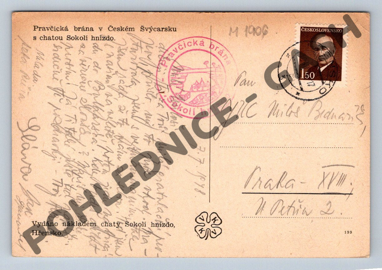 Pohlednice Pravčická brána Sokolí hnízdo (M1906)