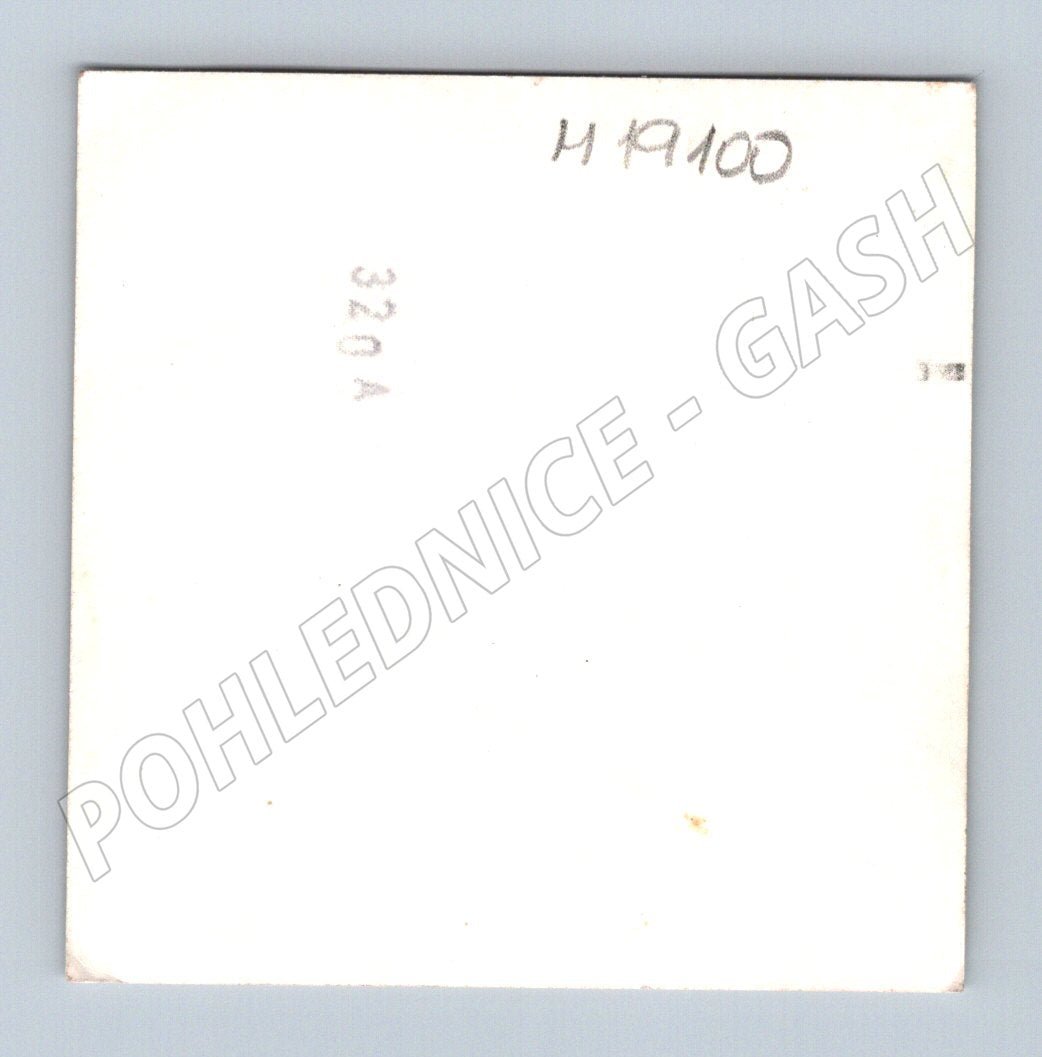 Pohlednice černobílá růže před lavicí (M19100)