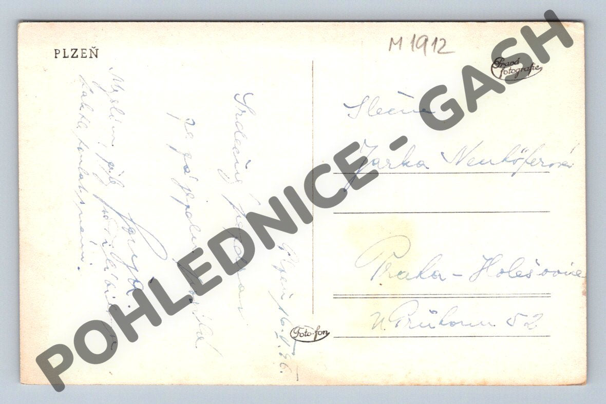 Pohlednice Plzeň náměstí Republiky katedrála sv Bartoloměje (M1912)