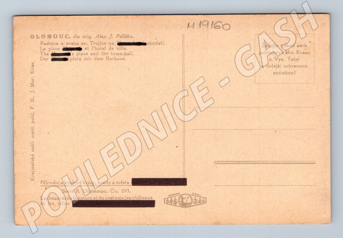 Pohlednice Olomouc radnice Sloup Nejsvětější Trojice malý for (M19160)